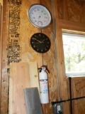 Fire Extinguisher, Clock, Thermometer
