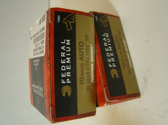 2 BOXES FEDERAL PREMIUM HYDRA-SHOK 180 GRAIN 10MM AMMO