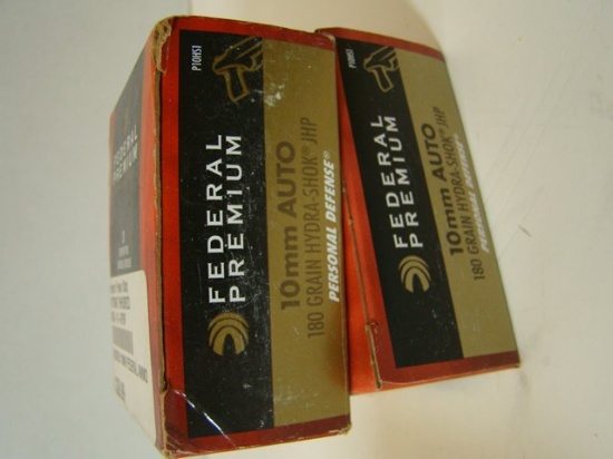 2 BOXES FEDERAL PREMIUM HYDRA-SHOK 180 GRAIN 10MM AMMO