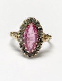 10KT GOLD PINK STONE RING
