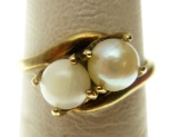 10K YELLOW GOLD PEARL RING