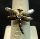 STERLING SILVER DRAGON FLY RING