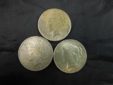 LOT OF 3 SILVER PEACE DOLLARS