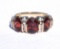 14K GOLD GARNET & DIAMOND RING 5.2 GRAMS