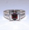 STERLING SILVER RING WITH RED STONE
