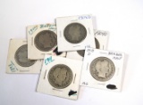 LOT OF 6 BARBER HALF DOLLARS