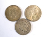 1922, 23, & 25 PEACE SILVER DOLLARS