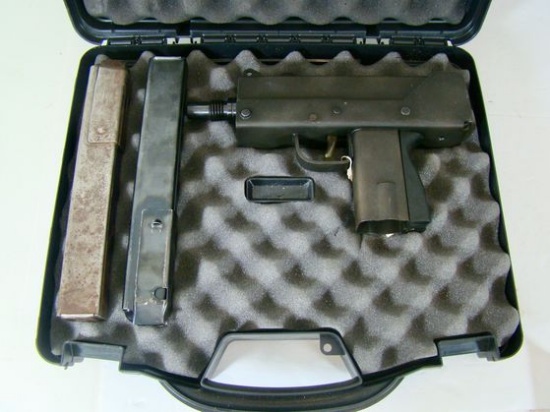 RARE MASTERPIECE ARMS 45 CALIBER PISTOL W/ 2 30 ROUND MAGS