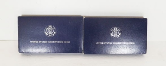 2 1987 CONSTITUTION SILVER DOLLARS FOR ONE MONEY