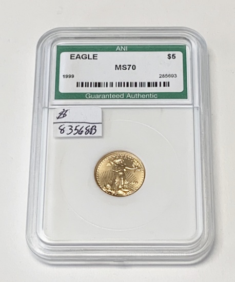 GRADED 1999 $5 GOLD PIECE