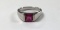 STERLING SILVER RING WITH PINK STONE