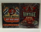 LOT OF 2 VINTAGE STYLE MAN CAVE GARAGE SIGNS