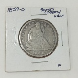 1859 O SEATED LIBERTY 1/2 DOLLAR