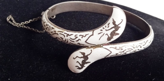 SIAM STERLING SILVER BANGLE / CUFF BRACELET