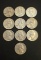 LOT OF 10 90% SILVER QUARTERS