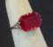 GORGEOUS 14K WHITE GOLD ANTIQUE RUBY RING