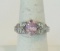 STERLING SILVER .925 PINK ICE RING