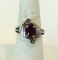 STERLING SILVER 925 RED STONE RING