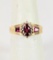 10K RUBY AND DIAMOND ESTATE RING