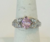 STERLING SILVER .925 PINK ICE RING