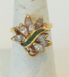 GOLD TONE STERLING SILVER FASHION RING