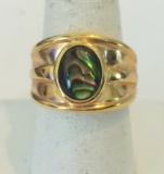 UNISEX GOLD TONE STERLING SILVER RING