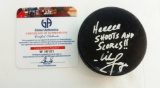 MIKE LANGE AUTOGRAPHED HOCKEY PUCK WITH COA