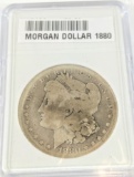 SLABBED MORGAN SILVER DOLLAR 1880