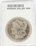 SLABBED MORGAN SILVER DOLLAR 1884
