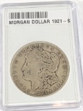 SLABBED MORGAN SILVER DOLLAR 1921-S