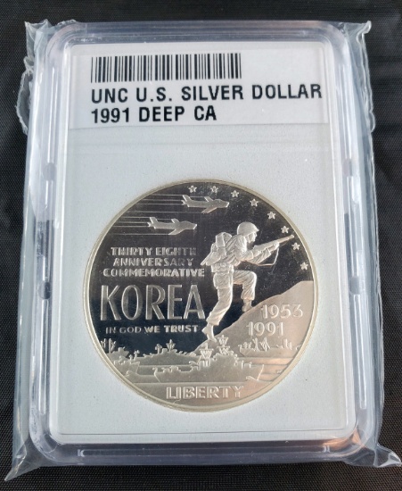 1991 38TH ANNIVERSARY KOREA UNCIRCULATED SILVER DOLLAR CAMEO PROOF