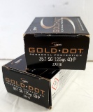 LOT OF 2 20 ROUND BOES OF GOLD DOT 357 SIG AMMUNITION