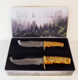 UNCLE HENRY SCHRADE LIMITED EDITION GRIP A LEGEND 2 KNIFE SET IN TIN