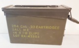 AMMO CAN WITH 264 ROUNDS .30 CAL BALL M2 IN 8 RD CLIPS
