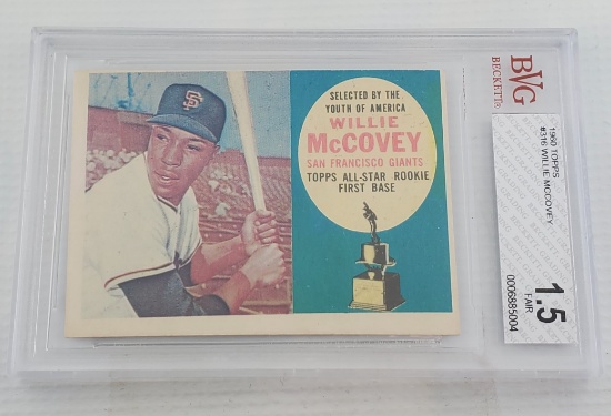 RARE 1960 TOPPS #316 WILLIE MCCOVEY GRADED BECKETT AUTHENTIC!!