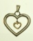 10K AND STERLING SILVER HEART NECKLACE CHARM