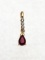 14K YELLOW GOLD DIAMOND AND RUBY NECKLACE CHARM