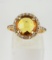 GORGEOUS STERLING SILVER CITRINE RING SIZE 8