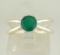 STERLING SILVER GREEN STONE RING