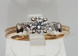 GORGOUES 1/2 CTTW 14K YELLOW GOLD DIAMOND ENGAGEMENT RING