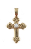 10K YELLOW GOLD CROSS NECKLACE CHARM
