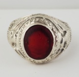 HEAVY STERLING SILVER MILITARY CLASS RING STYLE