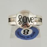 NEW WITH TAGS STERLING SILVER LOVE RING