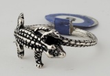 UNIQUE NEW WITH TAGS STERLING SILVER CROCODILE ALLIGATOR RING