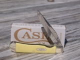 CASE XX SMOOTH YELLOW TRAPPER LOCK KNIFE NEW IN BOX