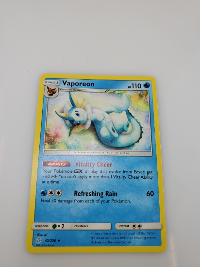 Vaporeon Stage 1 Pokemon Card