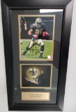 Mark Ingram Autographed 8x10 Framed With Mini Helmet And Plaque