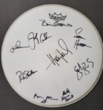Huey Lewis And The News Signed Concert Used Drum Head