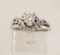 STUNNING 14K WHITE GOLD DIAMOND SOLITARE RING W/ WRAP