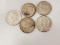 LOT OF 5 1964 90% SILVER KENNEDY HALF DOLLARS